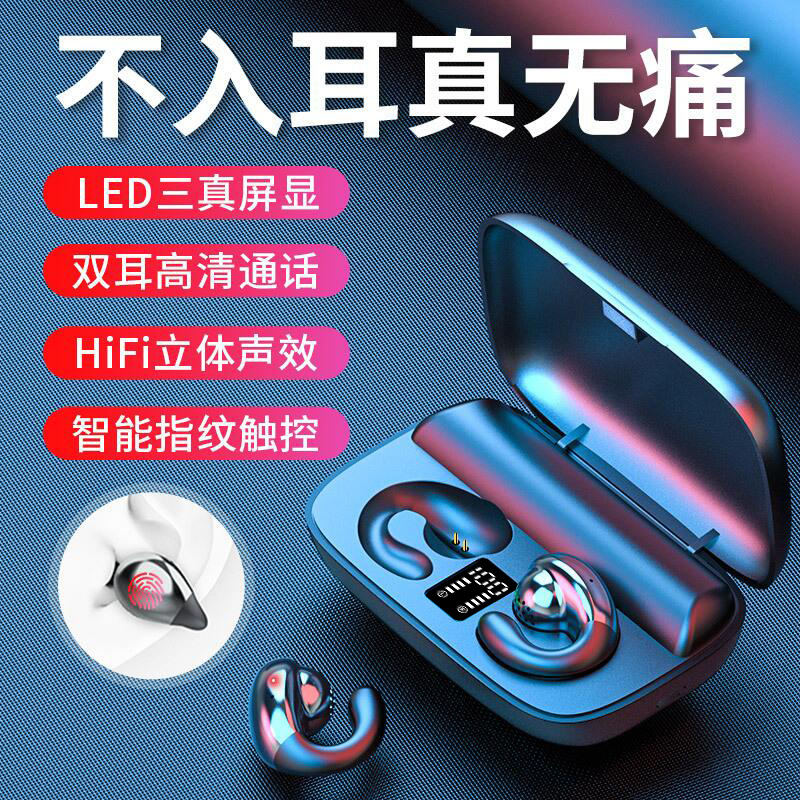跨境私模S19無線藍牙耳機數顯觸控5.4不入耳雙耳迷你運動通話通用 1