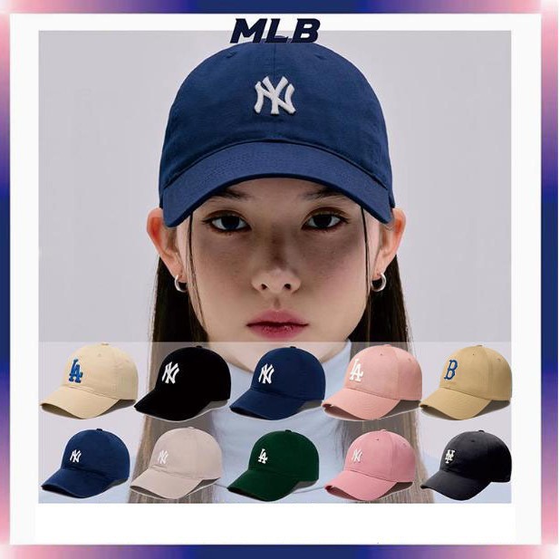 mlb棒球帽韓國大小標ny鴨舌帽男女休閒百搭軟頂遮陽防曬la帽子ins