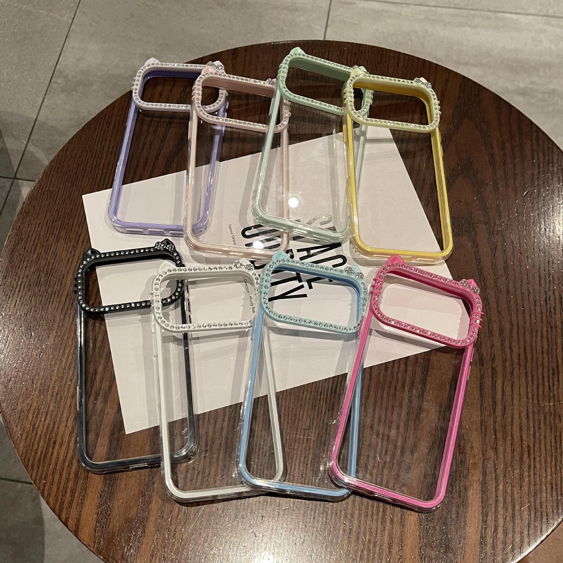 KT耳朵滴膠透明殼適用iPhone17手機殼15蘋果15promax亞克力16凹槽