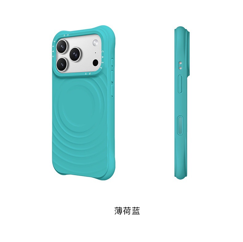 Case高版本電容按鍵純色波漾磁吸MagSafe手機保護套iphone17pm 3