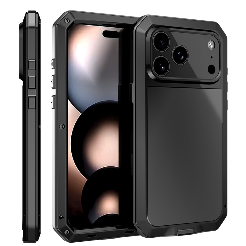 跨境適用iPhone18promax手機殼金屬三防蘋果17pm手機殼防摔保護套 5