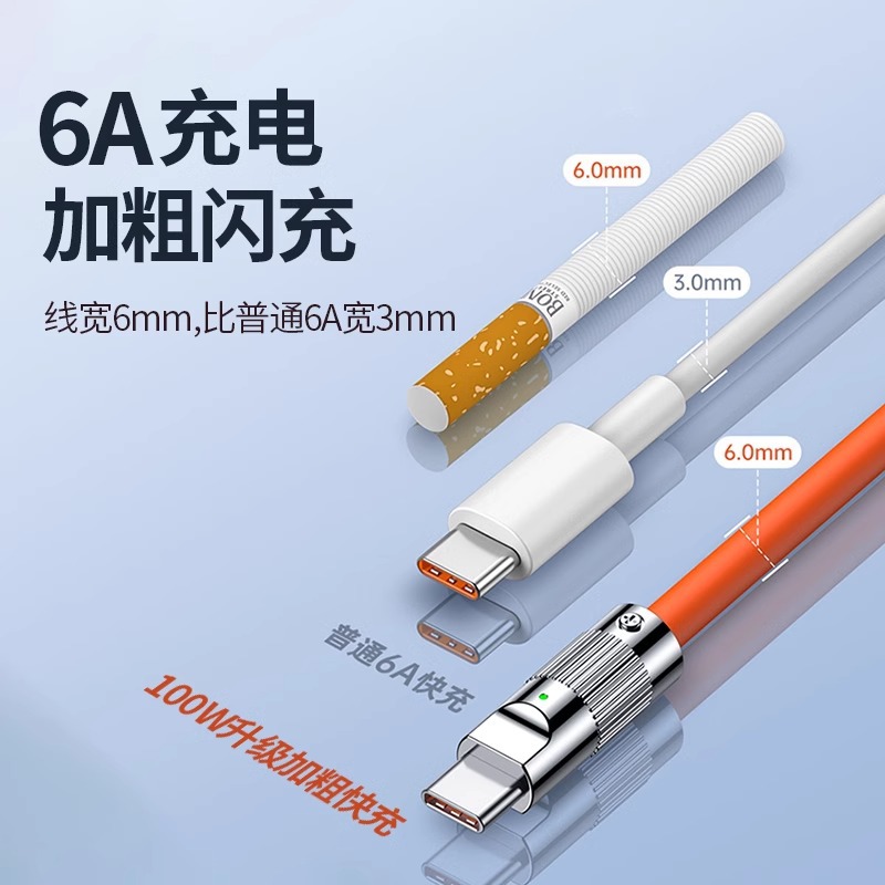 120W超級快充適用蘋果數據線iPhone充電線VIVOPPO小米榮耀手機tpc 4