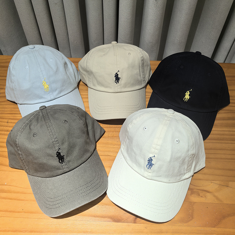 掃碼RL拉夫帽子polo保羅水洗棒球帽男女灰色小馬刺繡顯臉小鴨舌帽