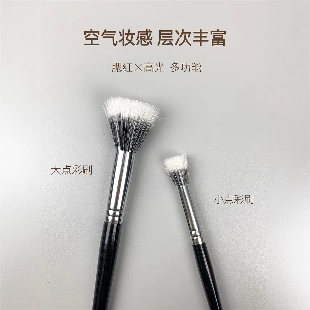 一支裝點彩刷腮紅刷細光鋒仿羊毛過渡自然雙層平頭高光小化妝刷子 3