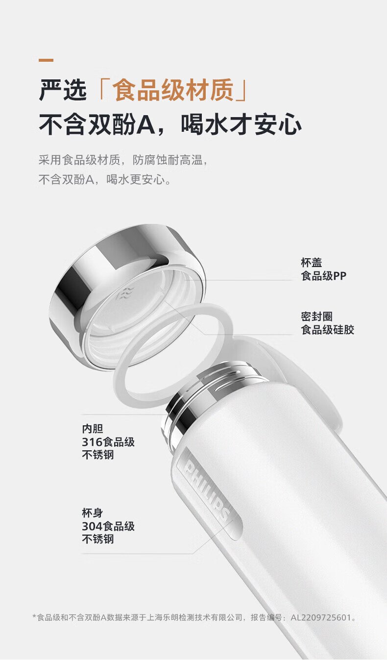 飛利浦智能燒水保溫杯 AWP2799BK｜350ml四檔精準控溫・12小時智能恆溫・316食品級雙層不鏽鋼內膽 detail 16