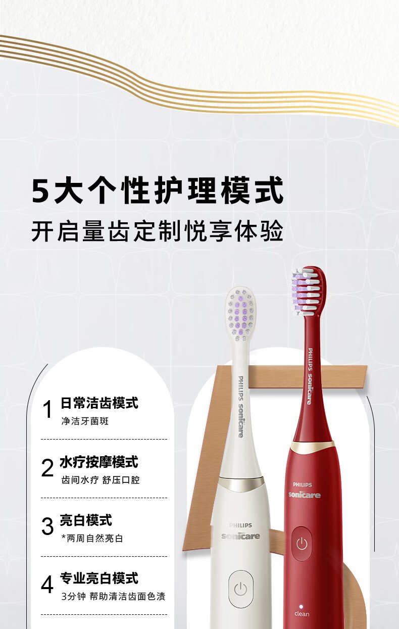 飛利浦 Sonicare 電動牙刷 HX2491/01｜30,000次/分鐘聲波震動｜智能壓力感應｜多模式護齒系統（含便攜充電旅行盒） detail 10